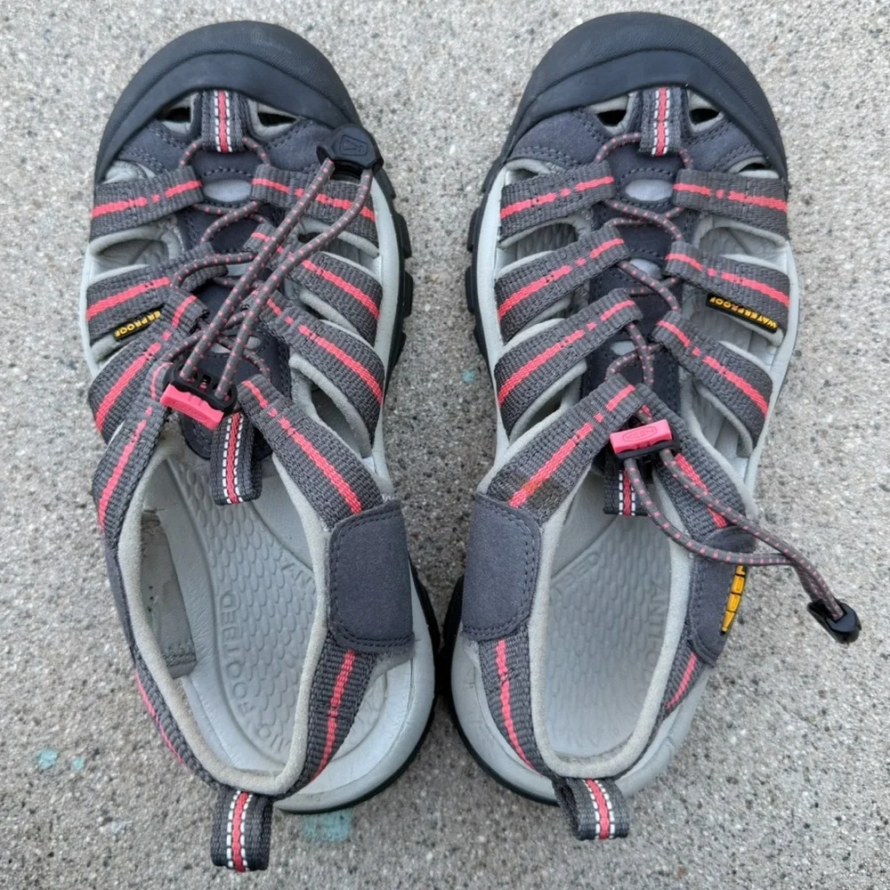 Keen Newport H2 Gray Magnet Hot Coral Pink Hiking Sandal 1010955 Size 6.5 - Picture 2 of 5